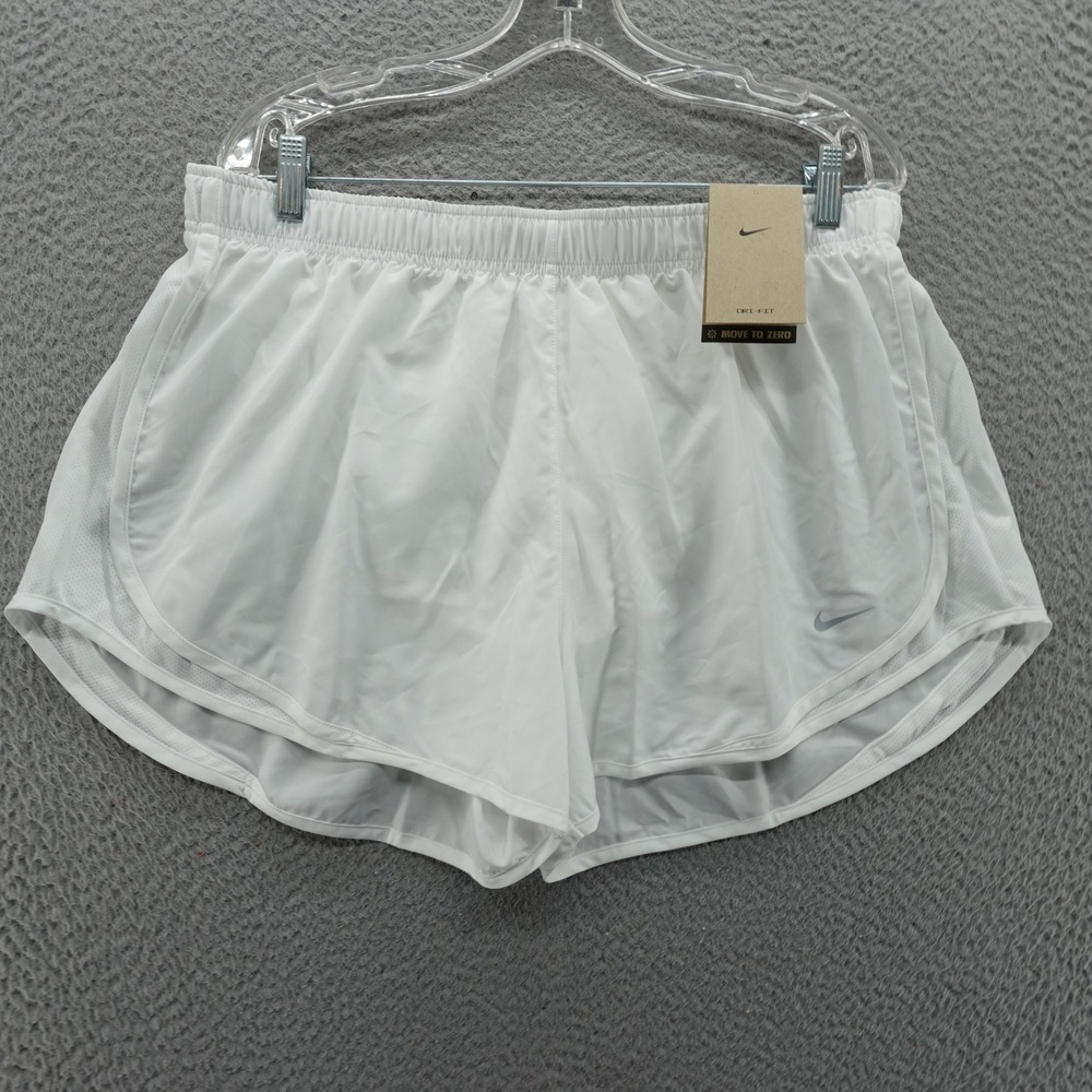 Nike Womens Dri-FIT Tempo Running Shorts White Size XL Athletic NEW